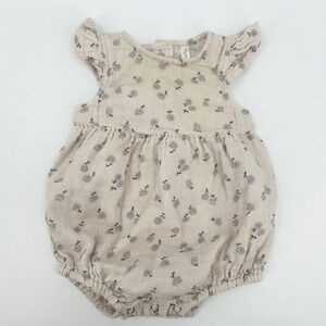 Rylee + Cru Baby Girls Ditsy Floral Romper Playsuit 0-3M Cotton Flutter Sleeve